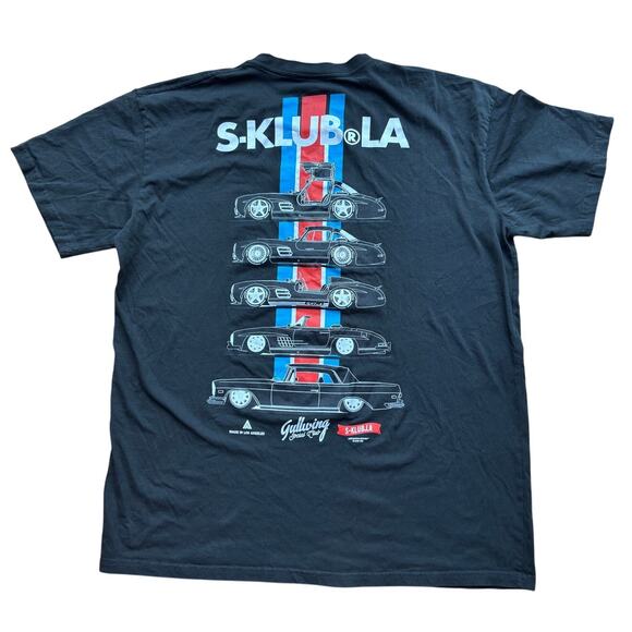 S-Klub LA Gull Wing Social Group Men's XL T-Shirt Tee Black Car Club Los Angeles - Picture 1 of 4